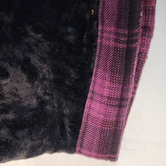 EUC Flashback Women's sz L Embroidered, Plaid, Velour button down coat - Picture 6 of 7